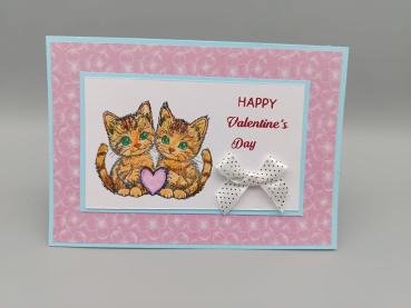 Valentinstagskarte mit Kätzchenmotiv